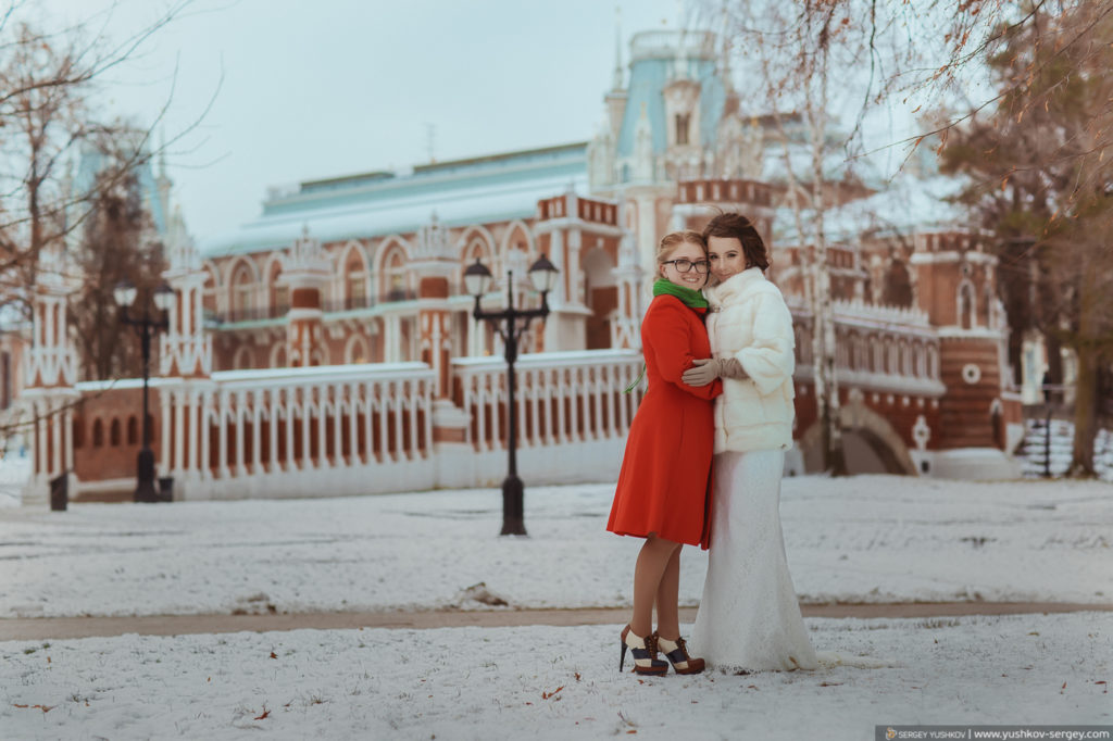 Фотосессия Свадьба для двоих в Москве. Царицыно. Зима. Фотограф - Сергей Юшков