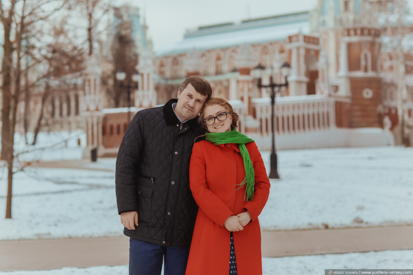 Фотосессия Свадьба для двоих в Москве. Царицыно. Зима. Фотограф - Сергей Юшков