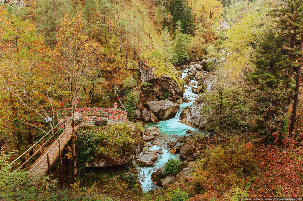 Водопад влюбленных. Юпшарский каньон. Абхазия