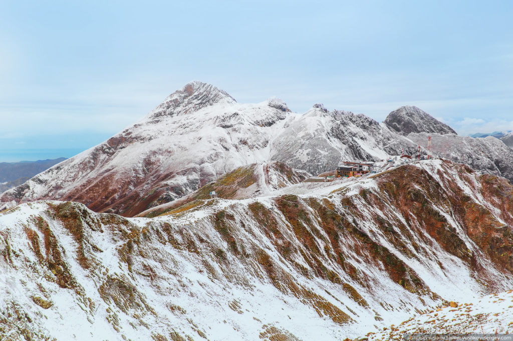 Роза Хутор, вершина Роза Пик, осень, Красная Поляна, Сочи